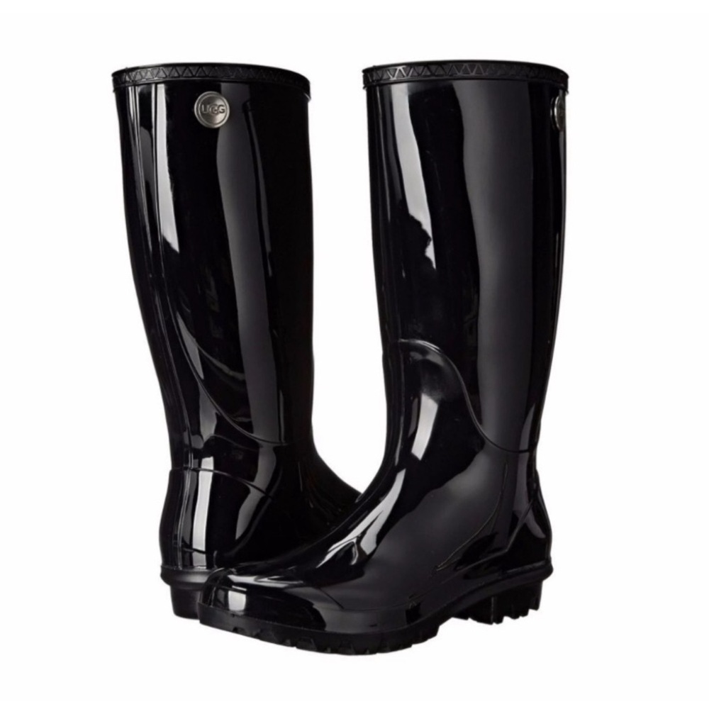 UGG Shaye Tall Rain Boots black in size 6